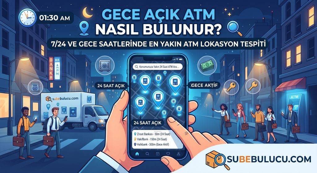 Gece Açık ATM Nasıl Bulunur? En Yakın 24 Saat Açık ATM Bulma Rehberi 1 Gece Açık ATM Nasıl Bulunur?