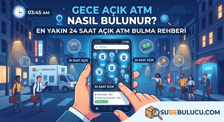 Gece Açık ATM Nasıl Bulunur? En Yakın 24 Saat Açık ATM Bulma Rehberi 3 Gece Açık ATM Nasıl Bulunur