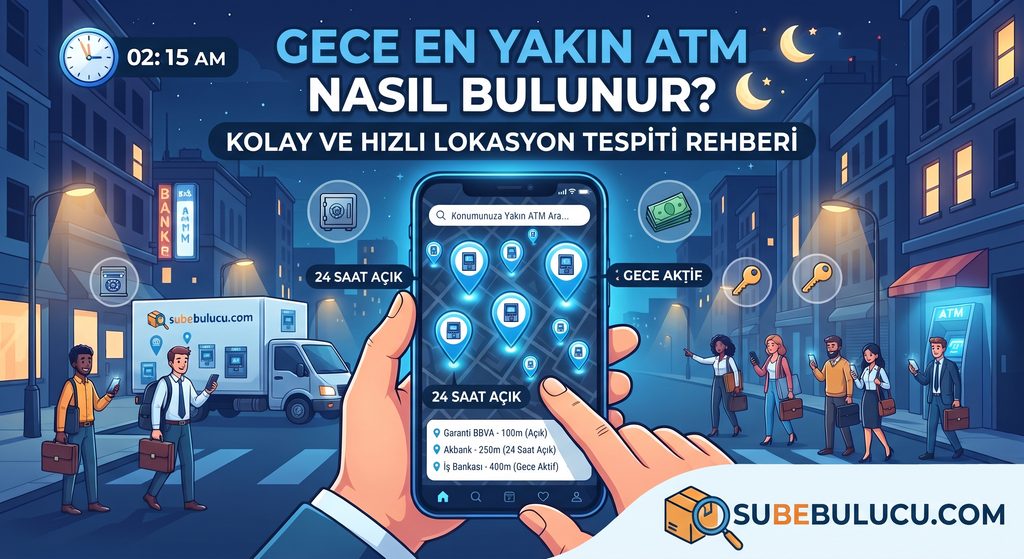 Gece Açık ATM Nasıl Bulunur? En Yakın 24 Saat Açık ATM Bulma Rehberi 2 Gece En Yakın ATM Nasıl Bulunur