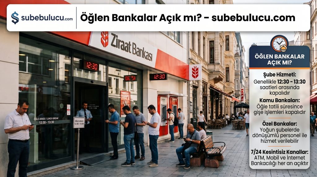 Bankalarda Öğlen Arası Saat Kaçta? 2026 Banka Öğle Arası Saatleri 2 Öğlen Bankalar Açık mı